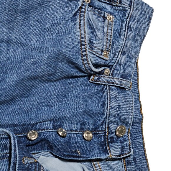 Top Shop Jeans Womens Size 8 Button Fly Straight High Rise Light Wash Denim Pant - Picture 3 of 4